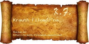 Krauth Filoména névjegykártya